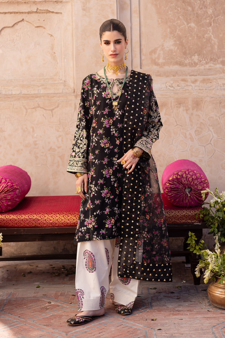 Black Jewel 3Pc - Printed Lawn Dress