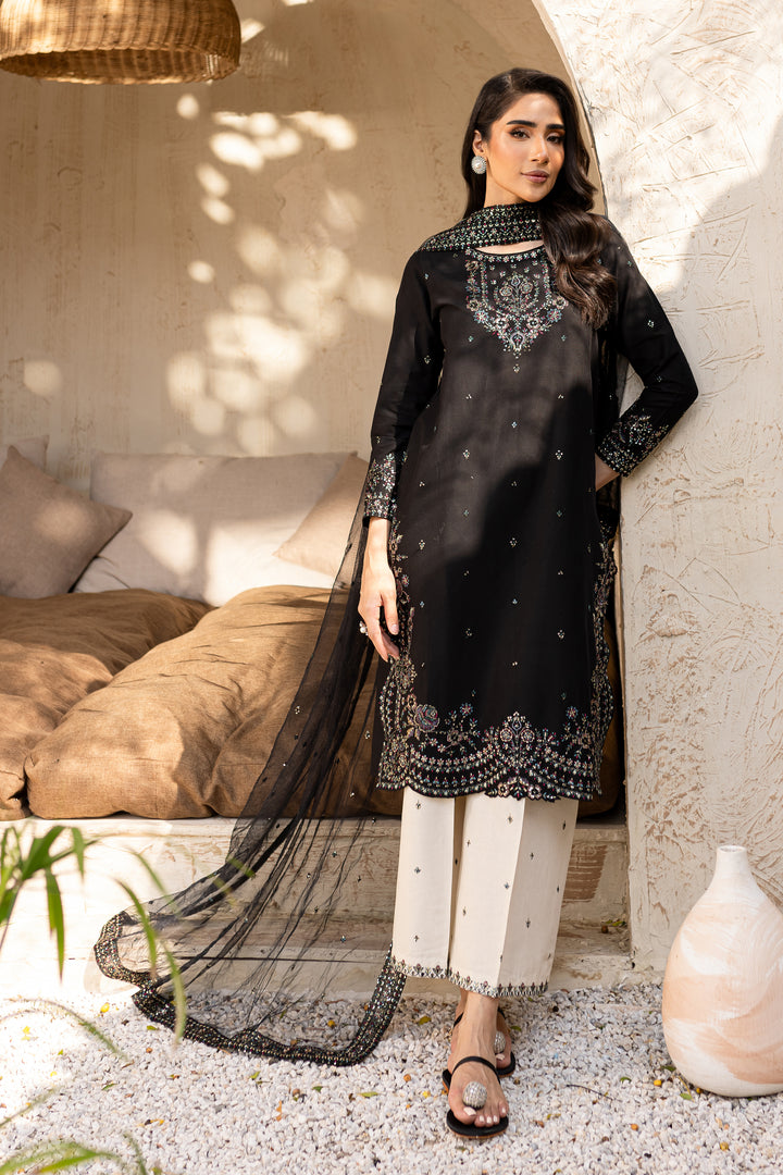 Azha 3Pc - Embroidered Khaddar Dress - BATIK