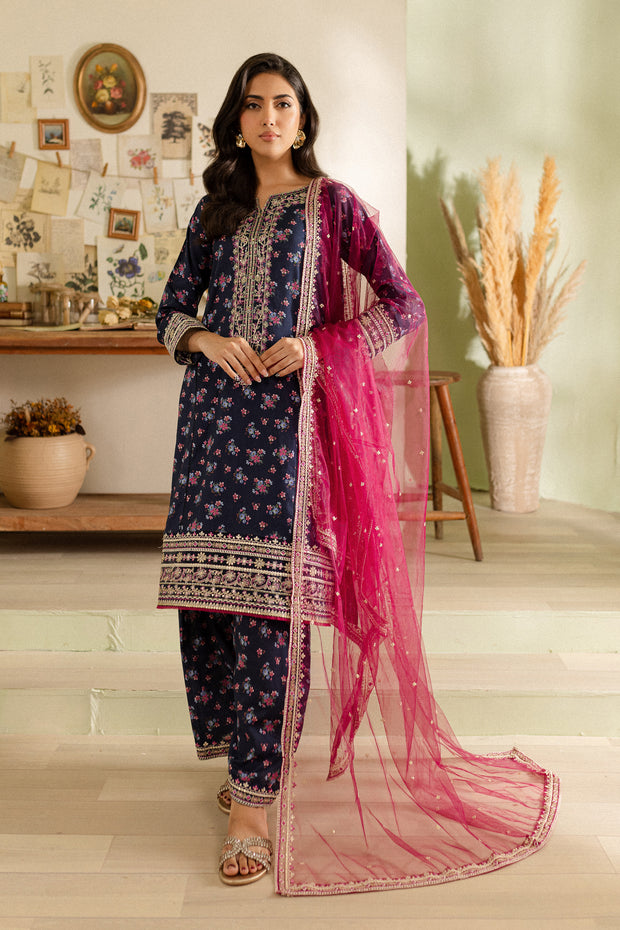 Joy 3Pc - Printed Khaddar Dress