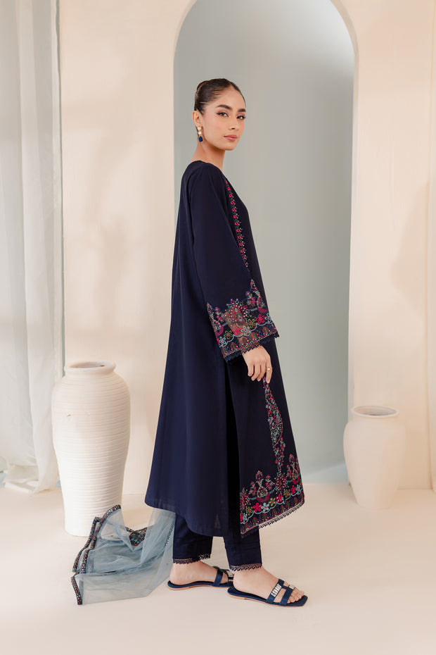Couture 3Pc - Embroidered Karandi Dress - BATIK
