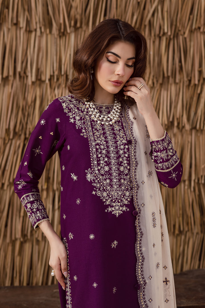 Solace 3Pc - Embroidered Khaddar Dress