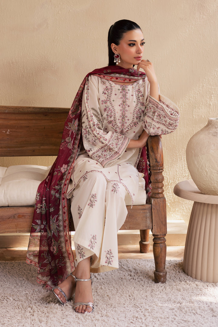 Flynn 3Pc - Embroidered Solid Dress - BATIK