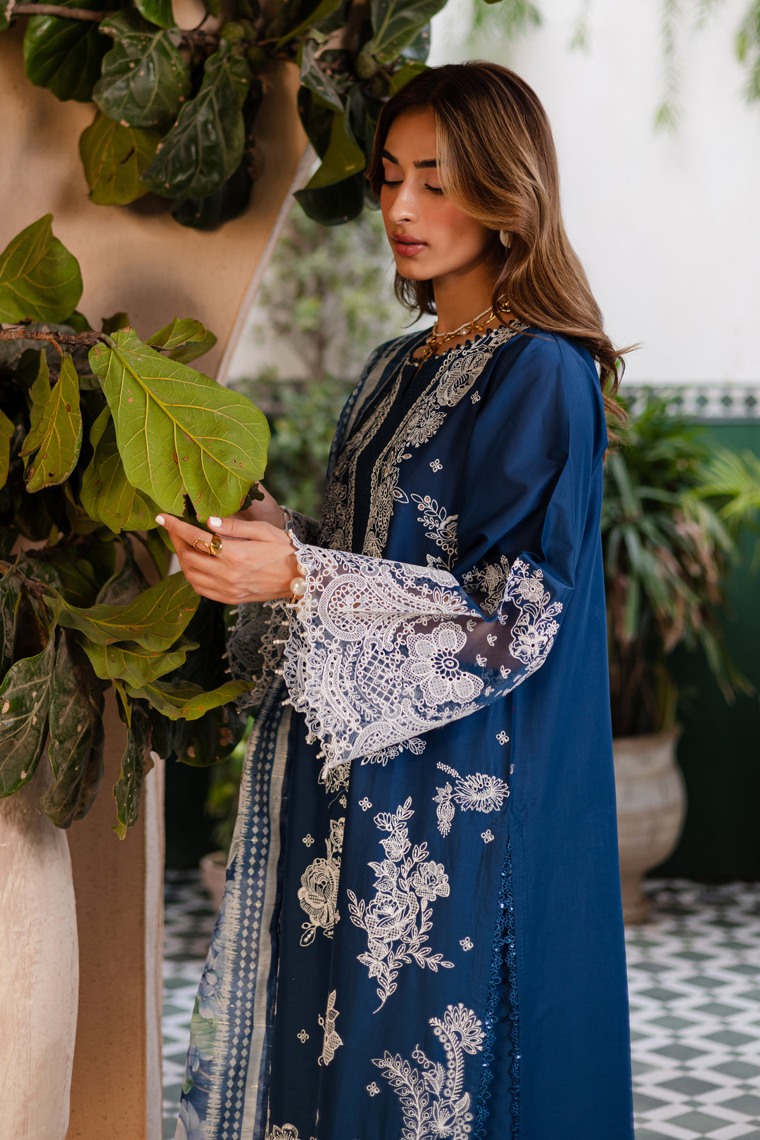Smokey Blue 3Pc - Festive Eid Pret