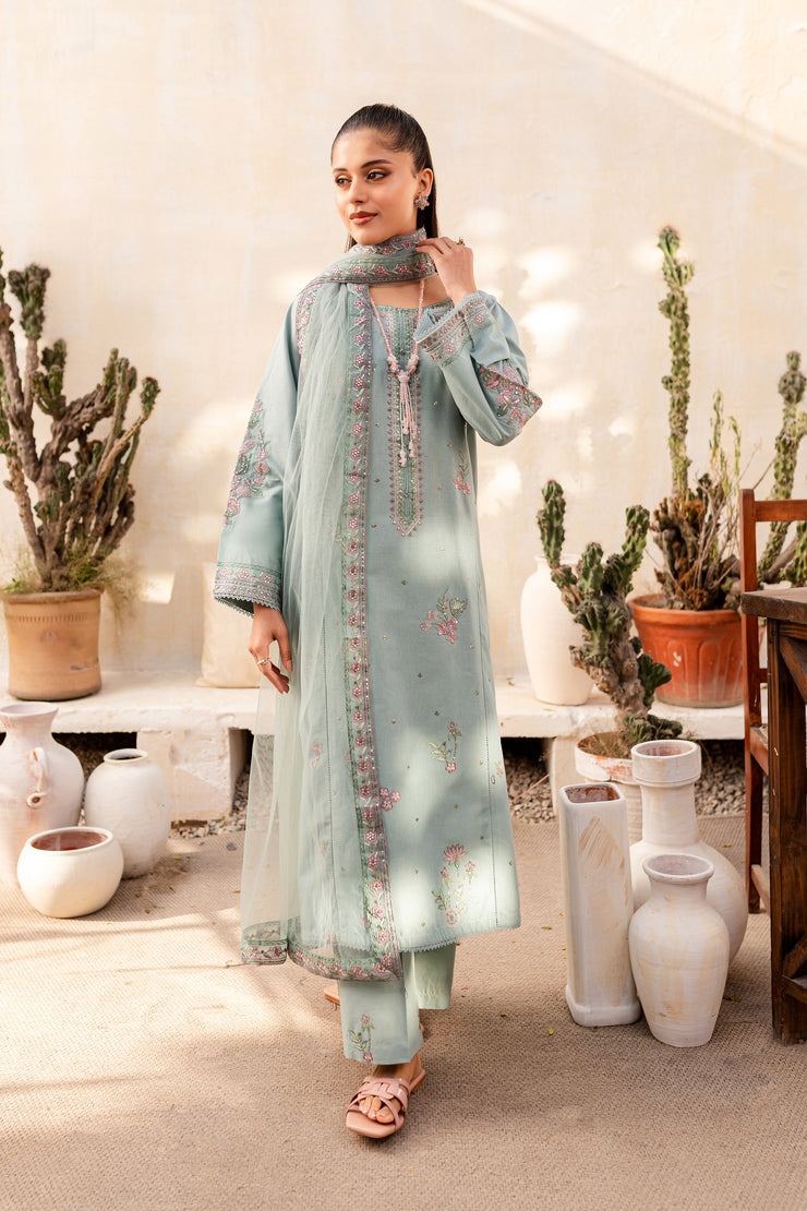 Cora 3Pc - Embroidered Khaddar Dress - BATIK