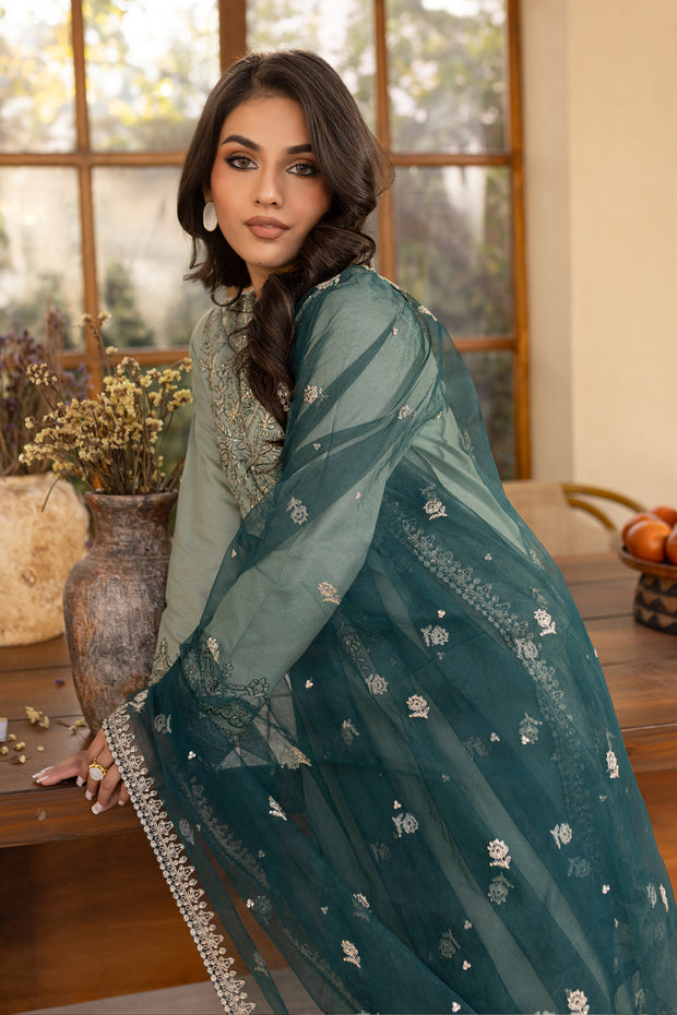 Sea Sand 3Pc - Embroidered Khaddar Dress