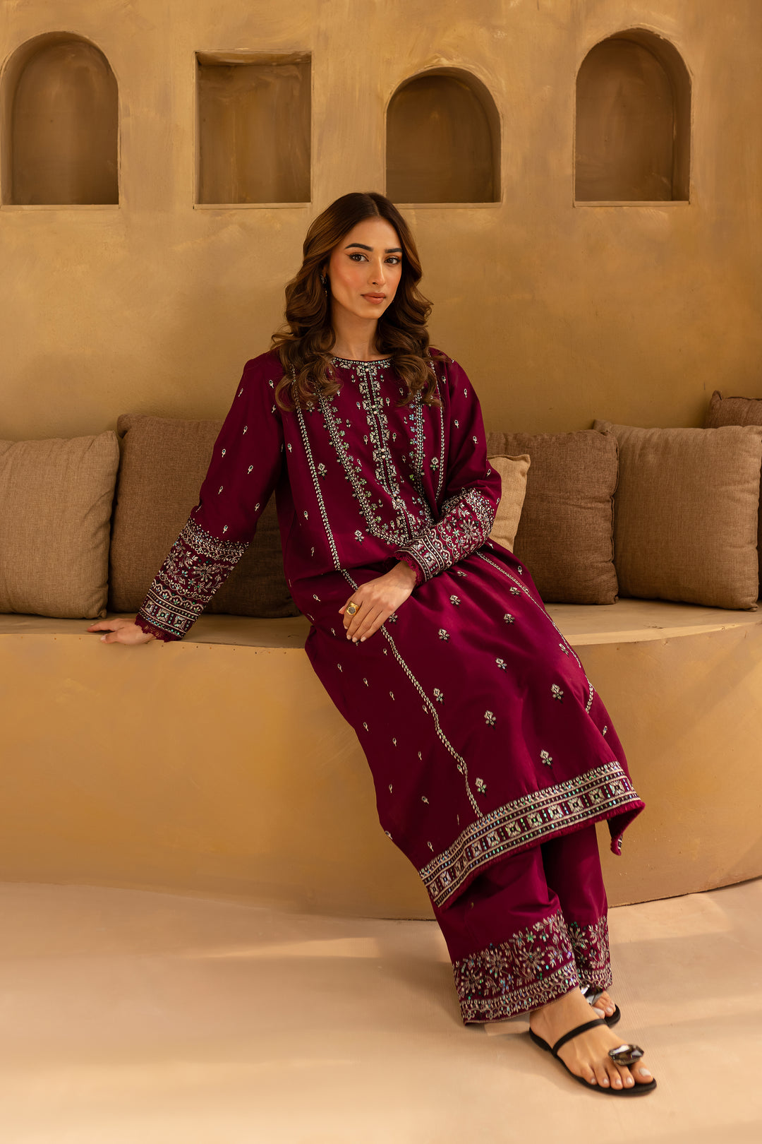 Mahay 2Pc- Embroidered Khaddar Dress - BATIK