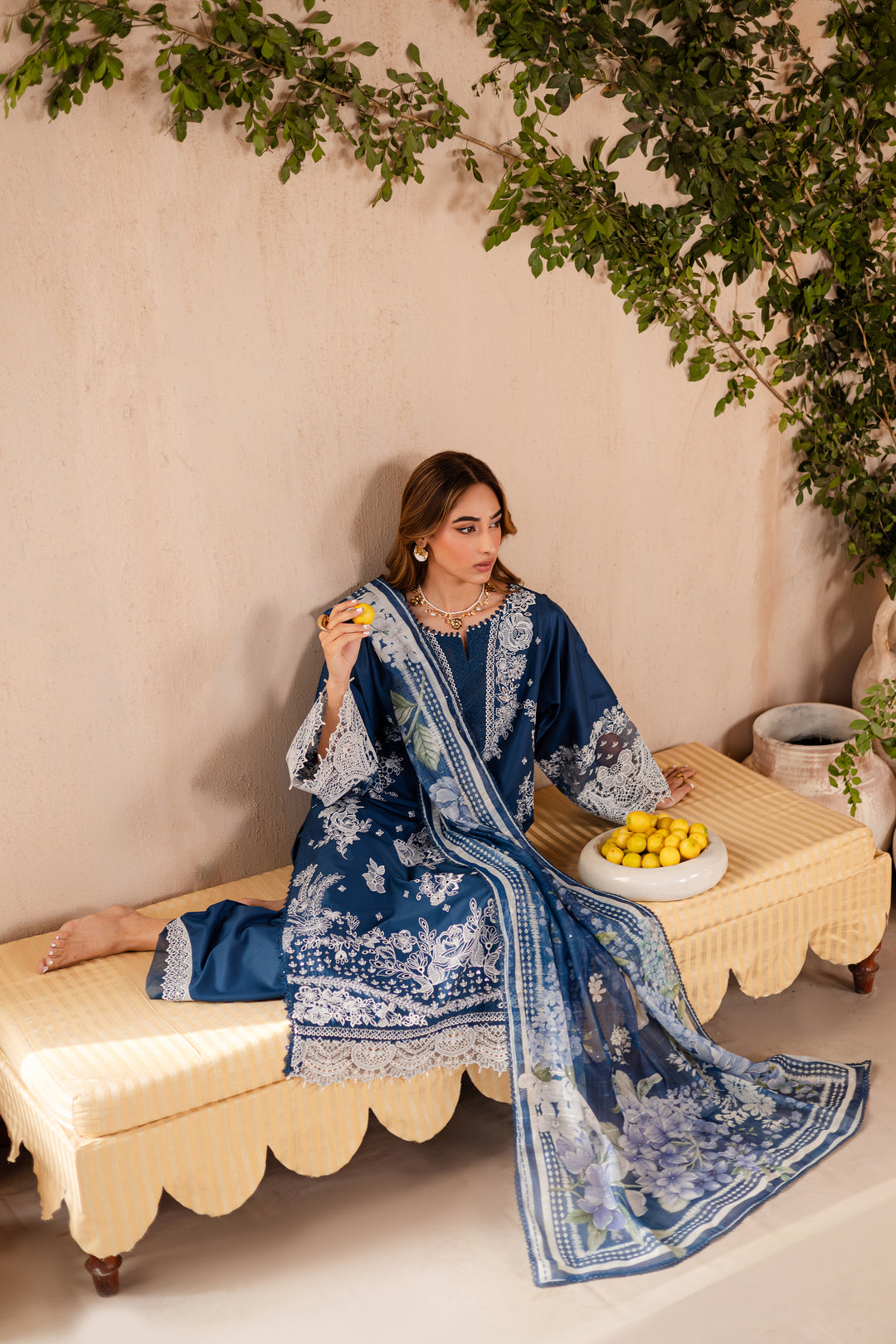 Smokey Blue 3Pc - Festive Eid Pret