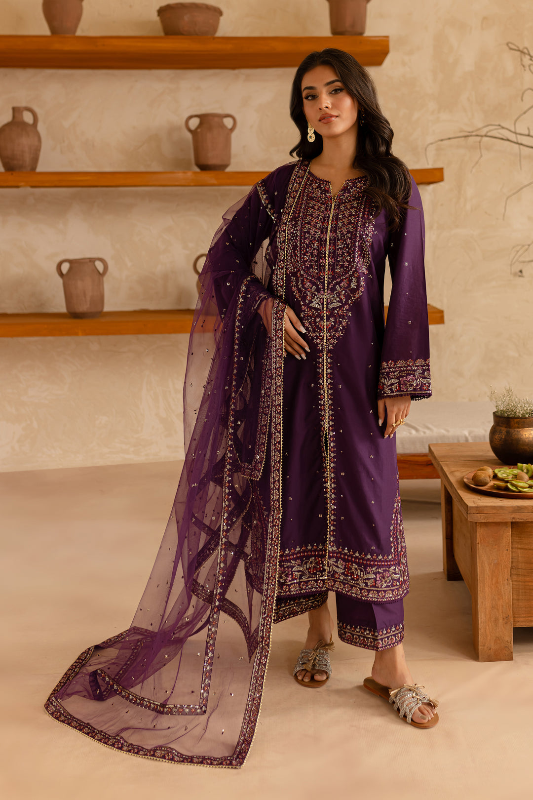 Cyelin 3Pc - Embroidered Lawn Dress