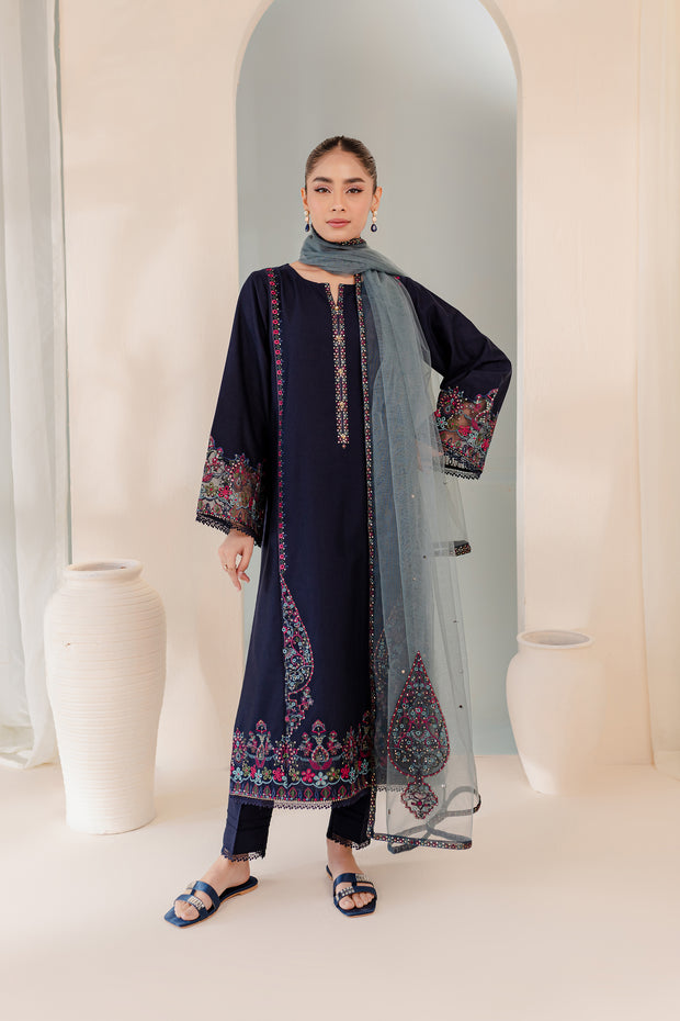 Couture 3Pc - Embroidered Karandi Dress - BATIK