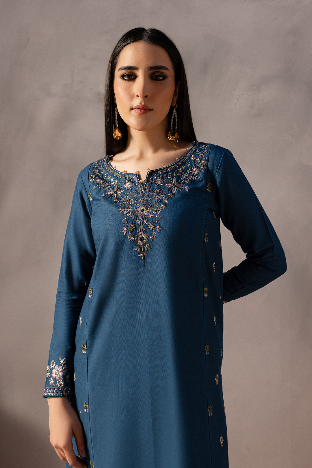 Nehar 2Pc - Embroidered Khaddar Dress - BATIK