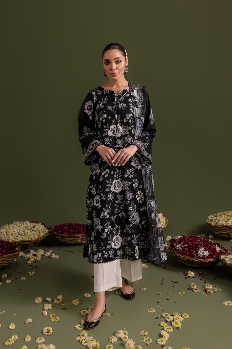 Ray 3Pc - Printed Lawn Dress - BATIK