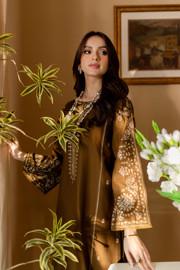 Green 2Pc - Embroidered Khaddar Dress
