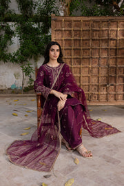 Plant Foam 3Pc - Embroidered Khaddar Dress - BATIK