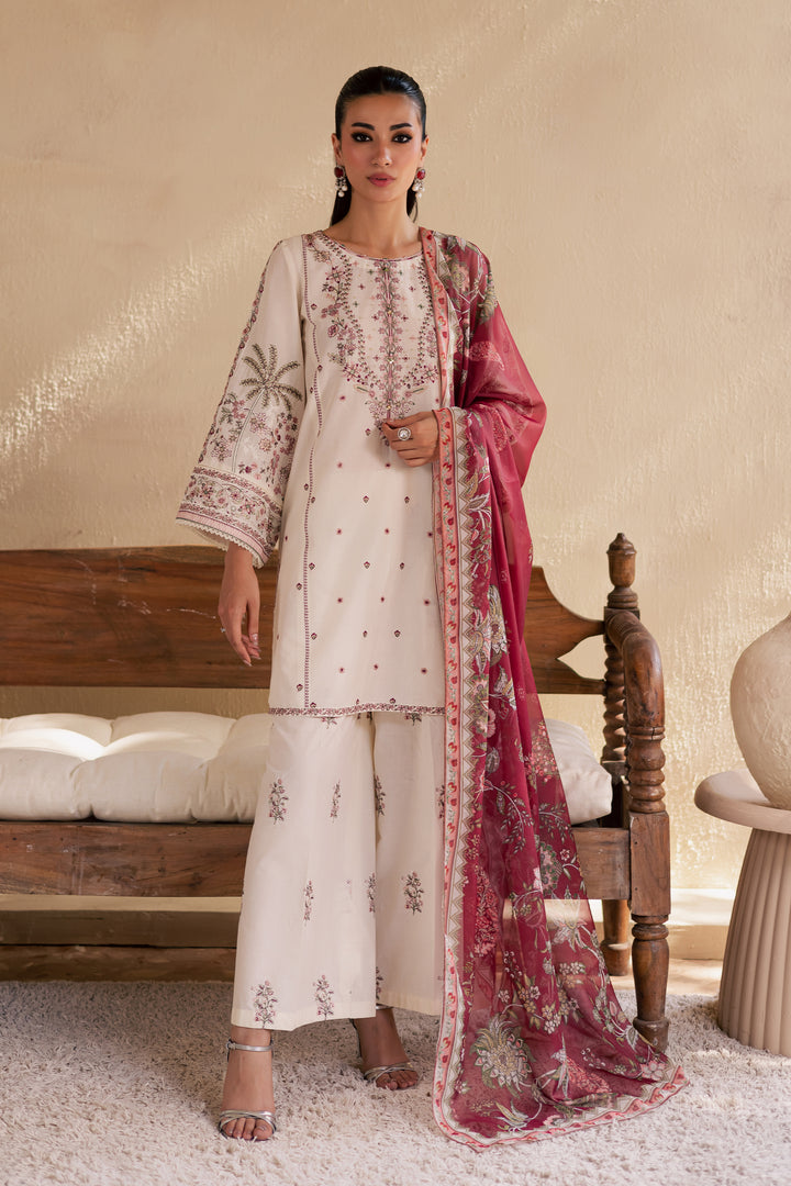 Flynn 3Pc - Embroidered Solid Dress - BATIK