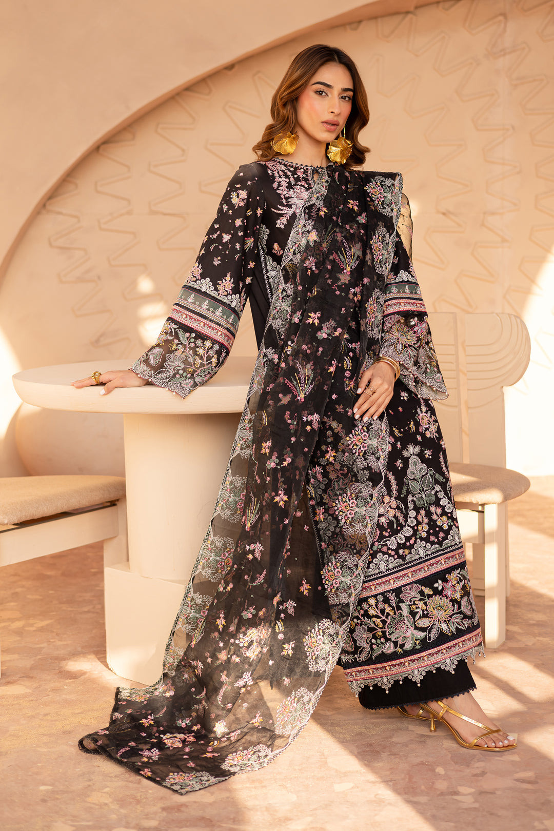 Raayah 3Pc - Embroidered Luxe Pret