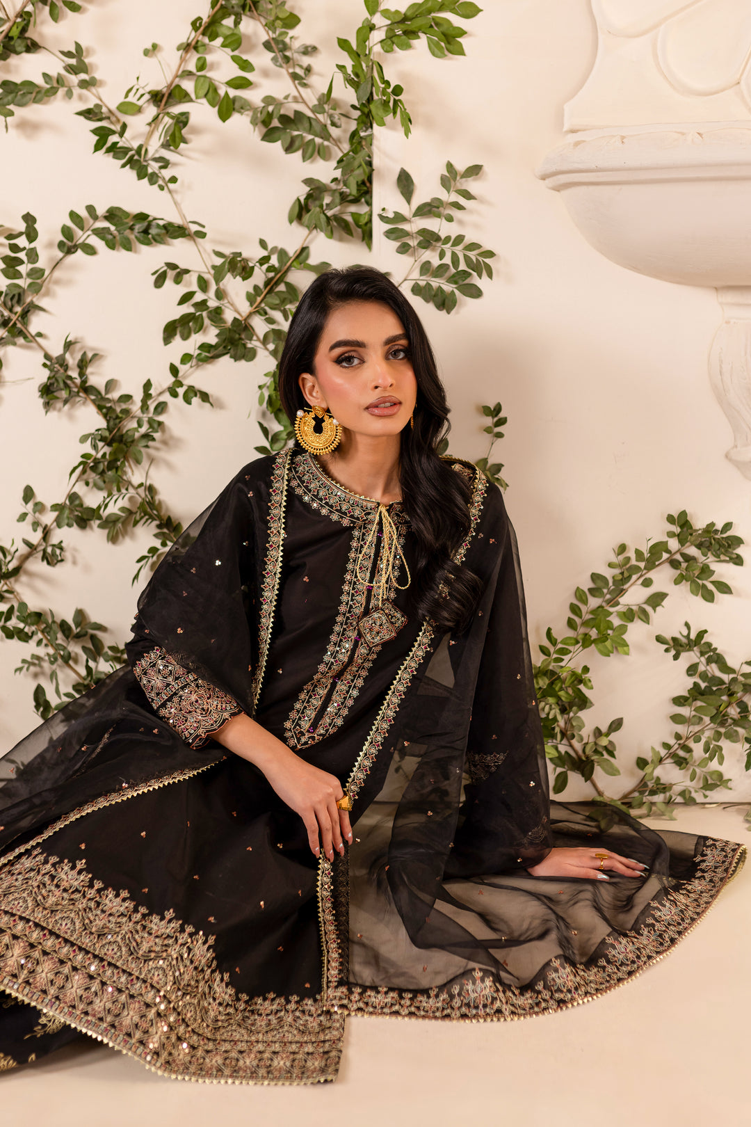 Aria 3Pc - Embroidered Sharara Pret