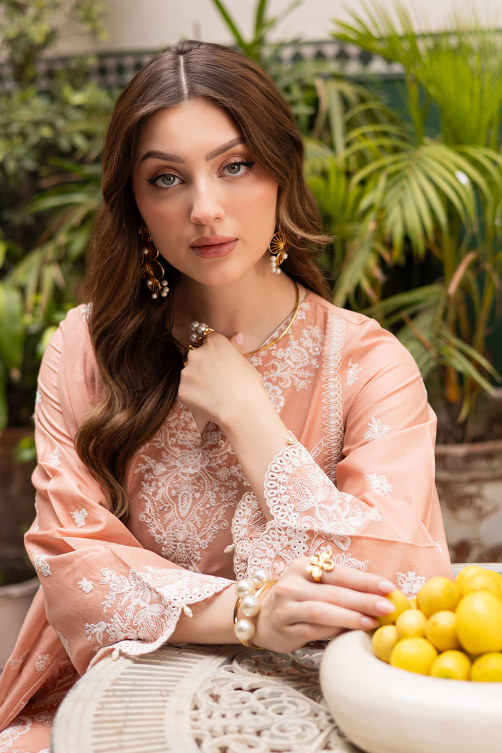 Peach Charm 3Pc - Festive Eid Pret