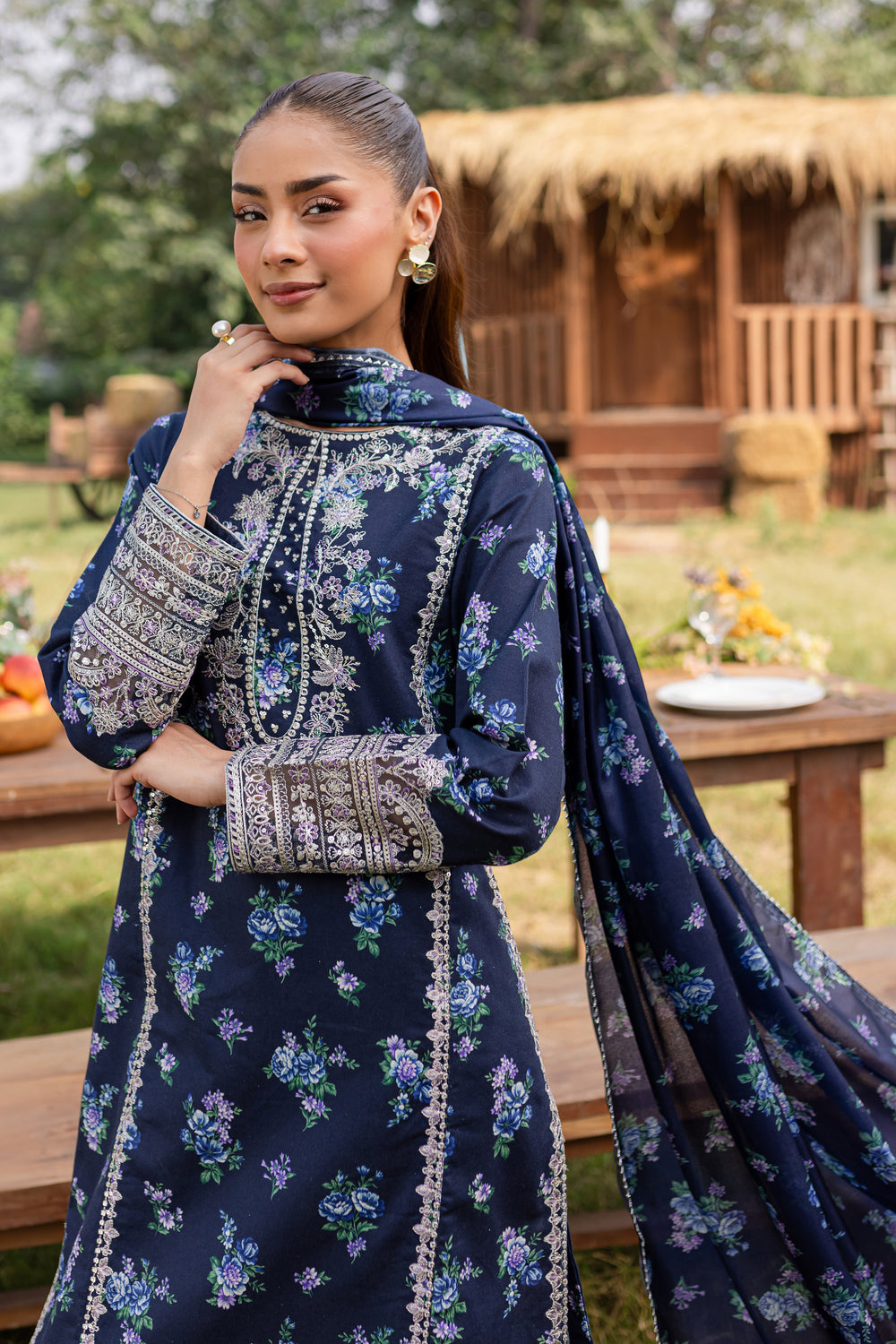 Ehaan 3Pc - Printed Khaddar Dress - BATIK