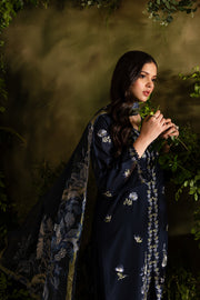 Denim 3Pc - Embroidered Lawn Dress - BATIK