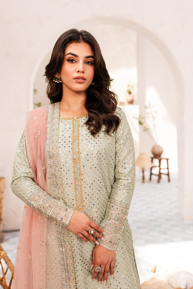 Pink Saige 3Pc - Embroidered Luxe PRET - BATIK