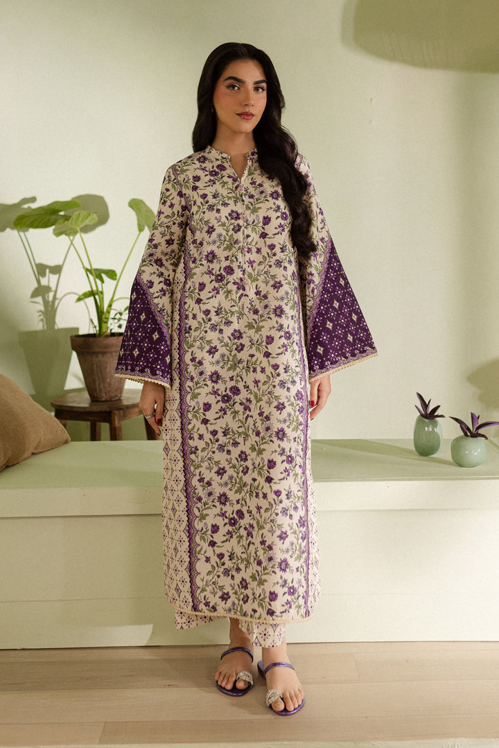 Cyber Grape 2Pc - Printed Khaddar Dress - BATIK