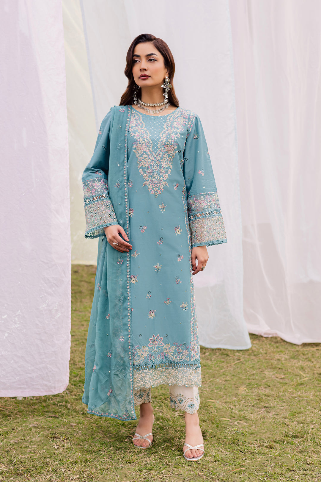  Aanso 3Pc - Festive Embroidered Lawn BATIKEID2026  BATIK   XS / Brittany Blue / Pima Lawn-S / Brittany Blue / Pima Lawn-M / Brittany Blue / Pima Lawn-L / Brittany Blue / Pima Lawn-XL / Brittany Blue / Pima Lawn