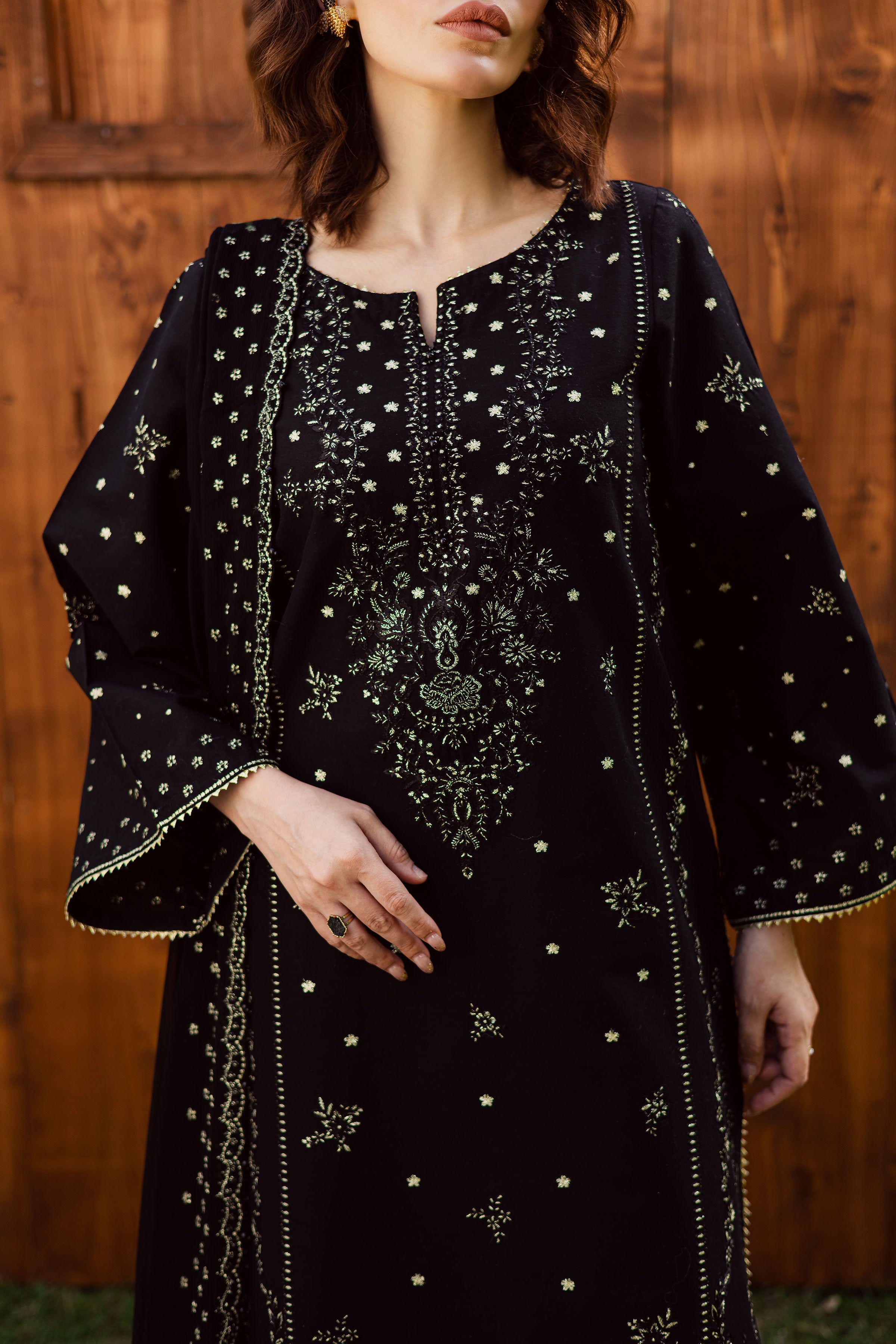  Aasfina 3Pc - Embroidered Khaddar Dress BATIK WINTER PRET 2025  BATIK   XS / Black / Khaddar-S / Black / Khaddar-M / Black / Khaddar-L / Black / Khaddar-XL / Black / Khaddar