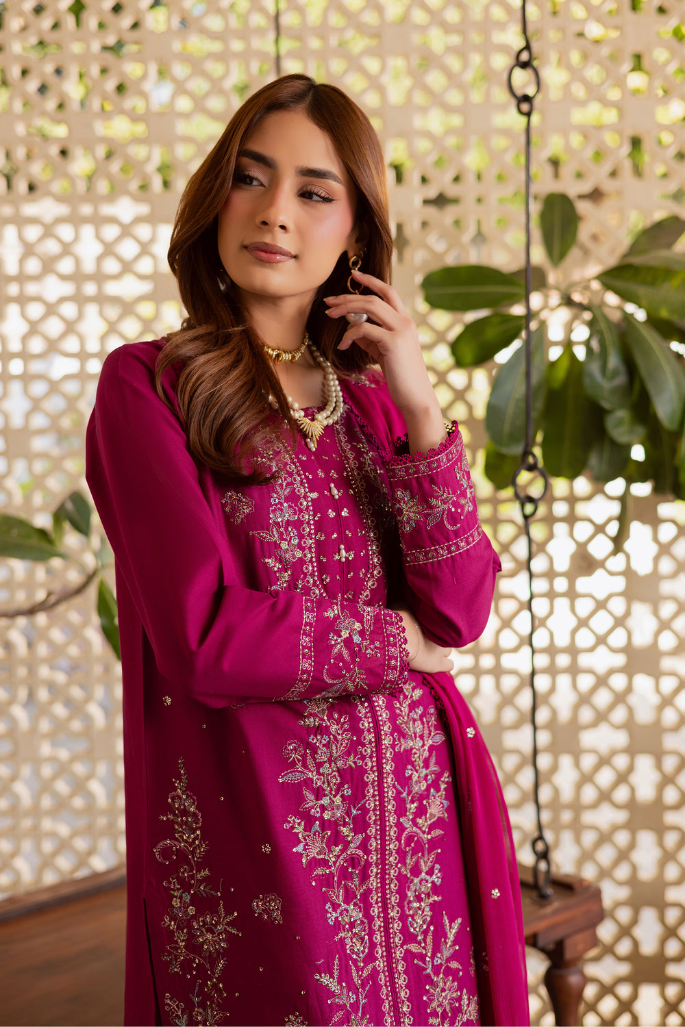  Ainsley 3Pc - Embroidered Khaddar Dress BATIK WINTER PRET 2025  BATIK   XS / Bright Pink / Khaddar-S / Bright Pink / Khaddar-M / Bright Pink / Khaddar-L / Bright Pink / Khaddar-XL / Bright Pink / Khaddar