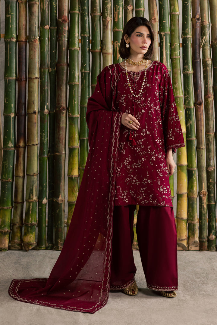  Amman 3Pc - Festive Embroidered Lawn BATIKEID2026  BATIK   XS / Merlot / Pima Lawn-S / Merlot / Pima Lawn-M / Merlot / Pima Lawn-L / Merlot / Pima Lawn-XL / Merlot / Pima Lawn