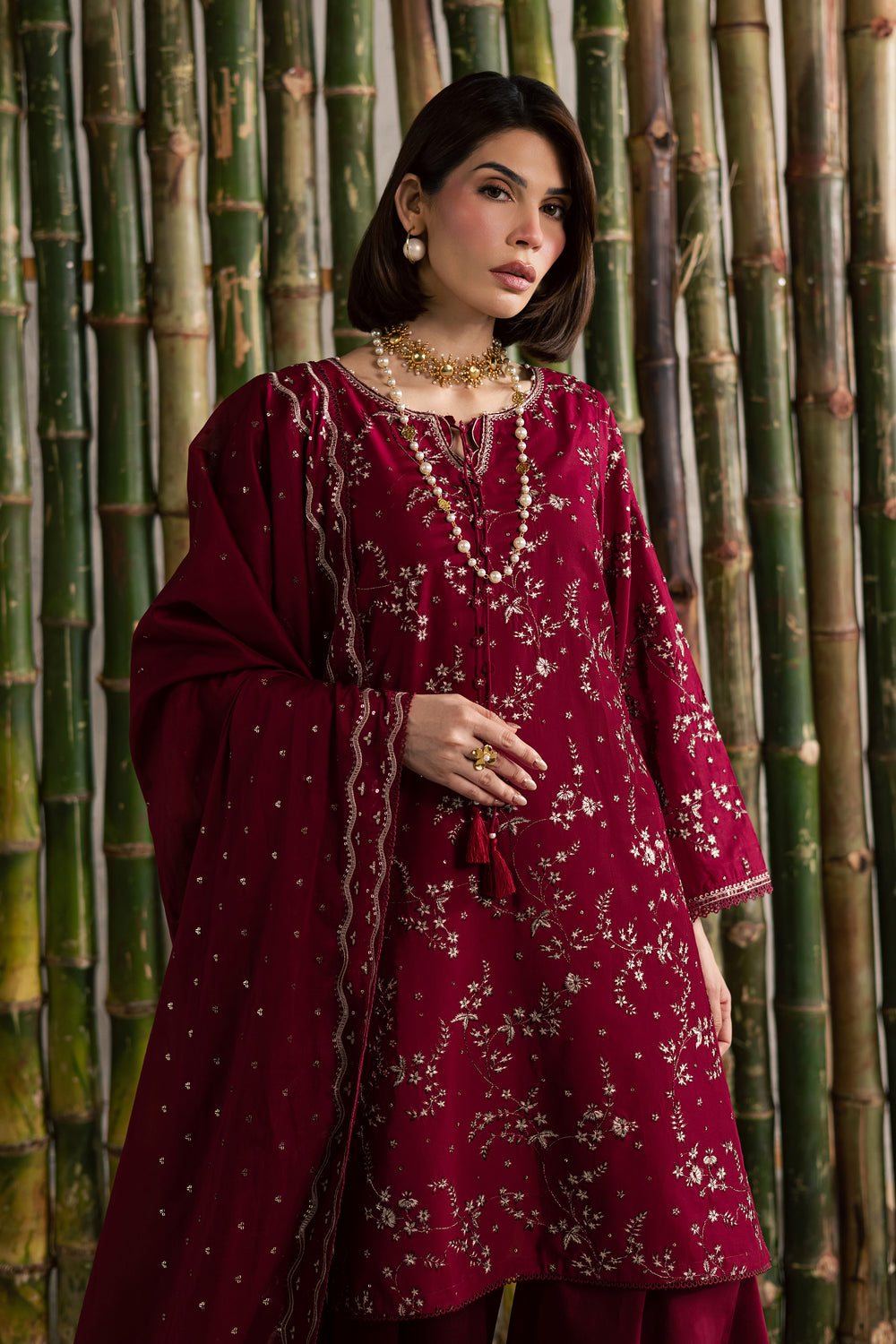  Amman 3Pc - Festive Embroidered Lawn BATIKEID2026  BATIK   XS / Merlot / Pima Lawn-S / Merlot / Pima Lawn-M / Merlot / Pima Lawn-L / Merlot / Pima Lawn-XL / Merlot / Pima Lawn