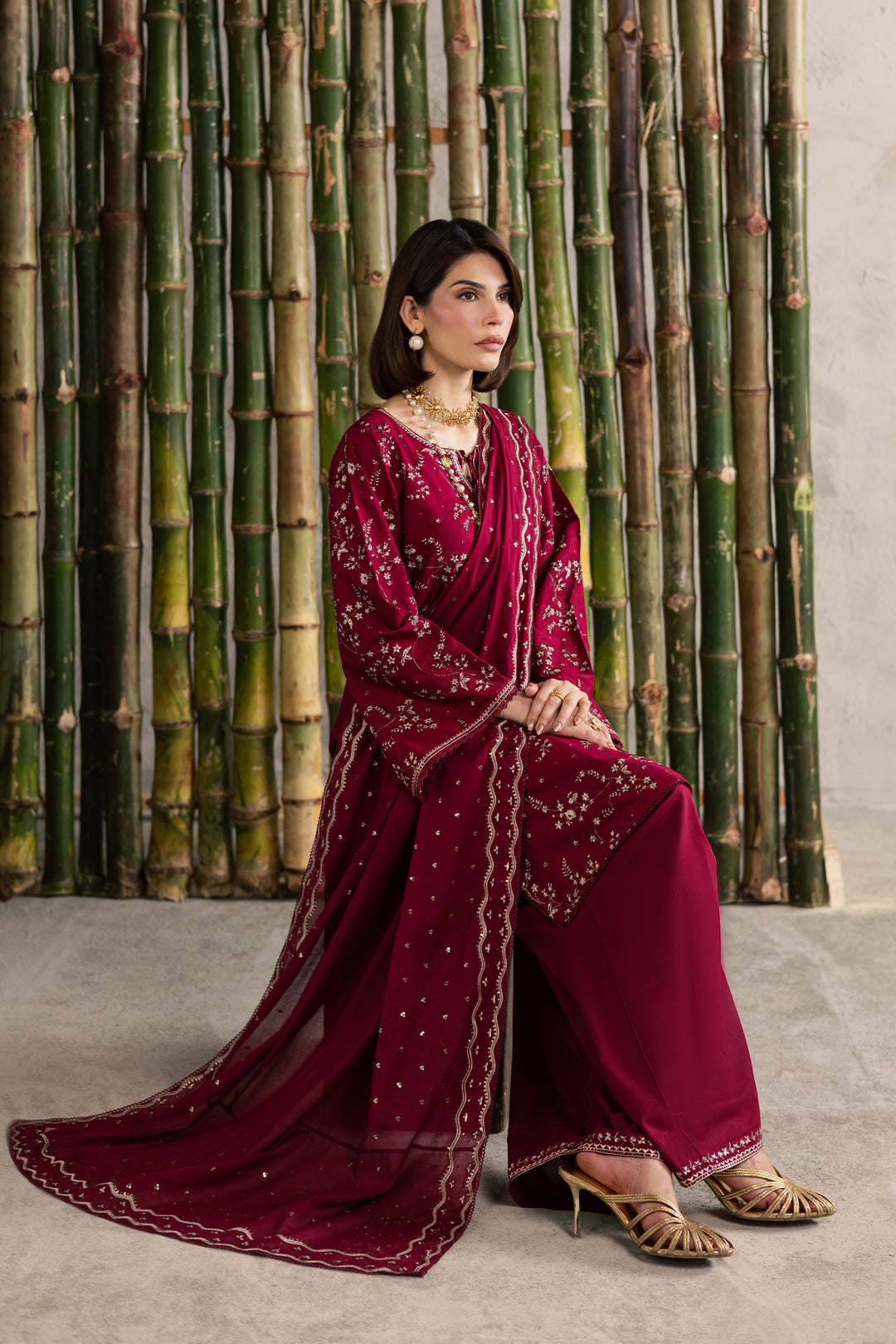  Amman 3Pc - Festive Embroidered Lawn BATIKEID2026  BATIK   XS / Merlot / Pima Lawn-S / Merlot / Pima Lawn-M / Merlot / Pima Lawn-L / Merlot / Pima Lawn-XL / Merlot / Pima Lawn