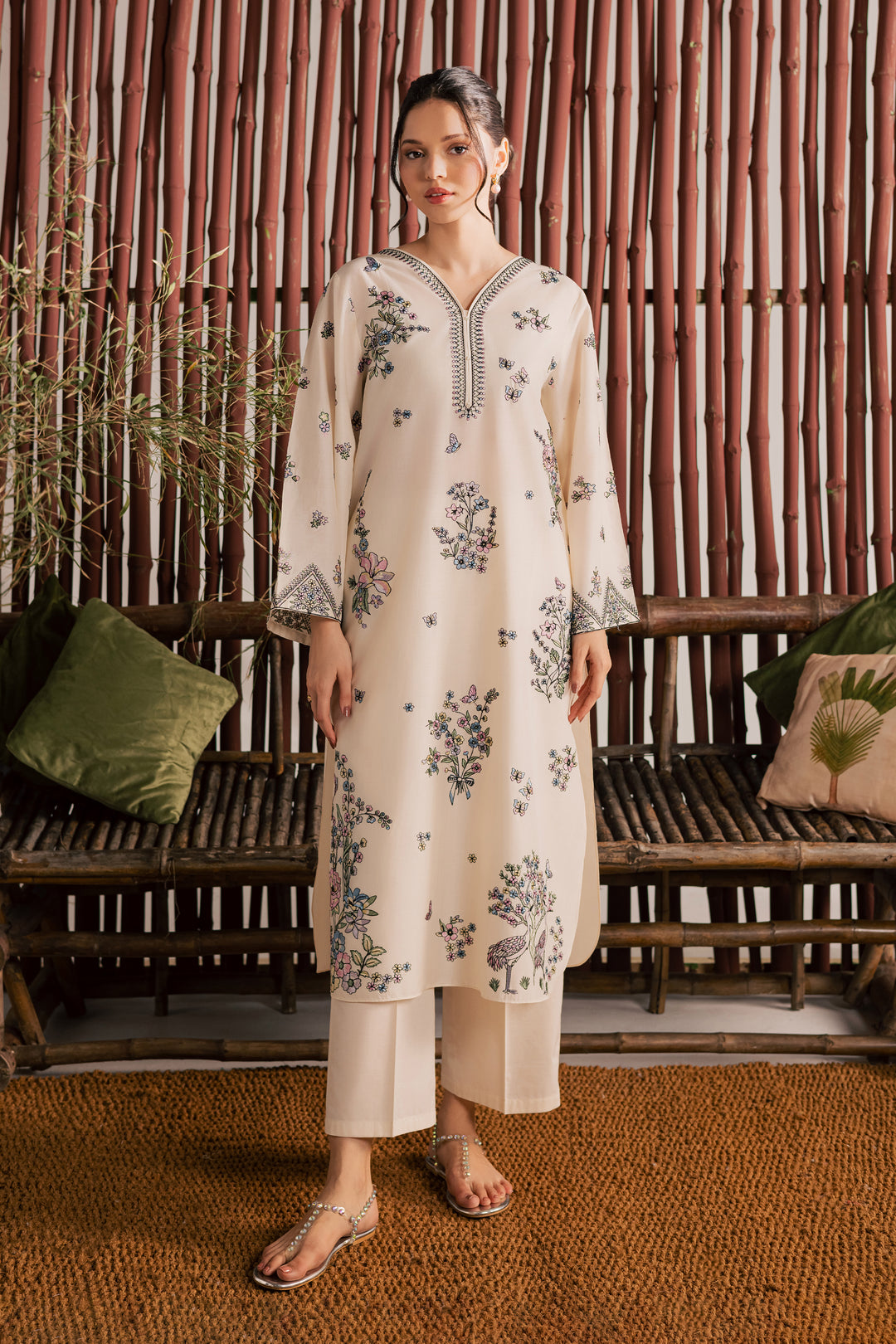  Anne 2Pc - Embroidered Lawn Dress EverydayEdit26  BATIK   XS / White Swan / Pima Lawn-S / White Swan / Pima Lawn-M / White Swan / Pima Lawn-L / White Swan / Pima Lawn-XL / White Swan / Pima Lawn