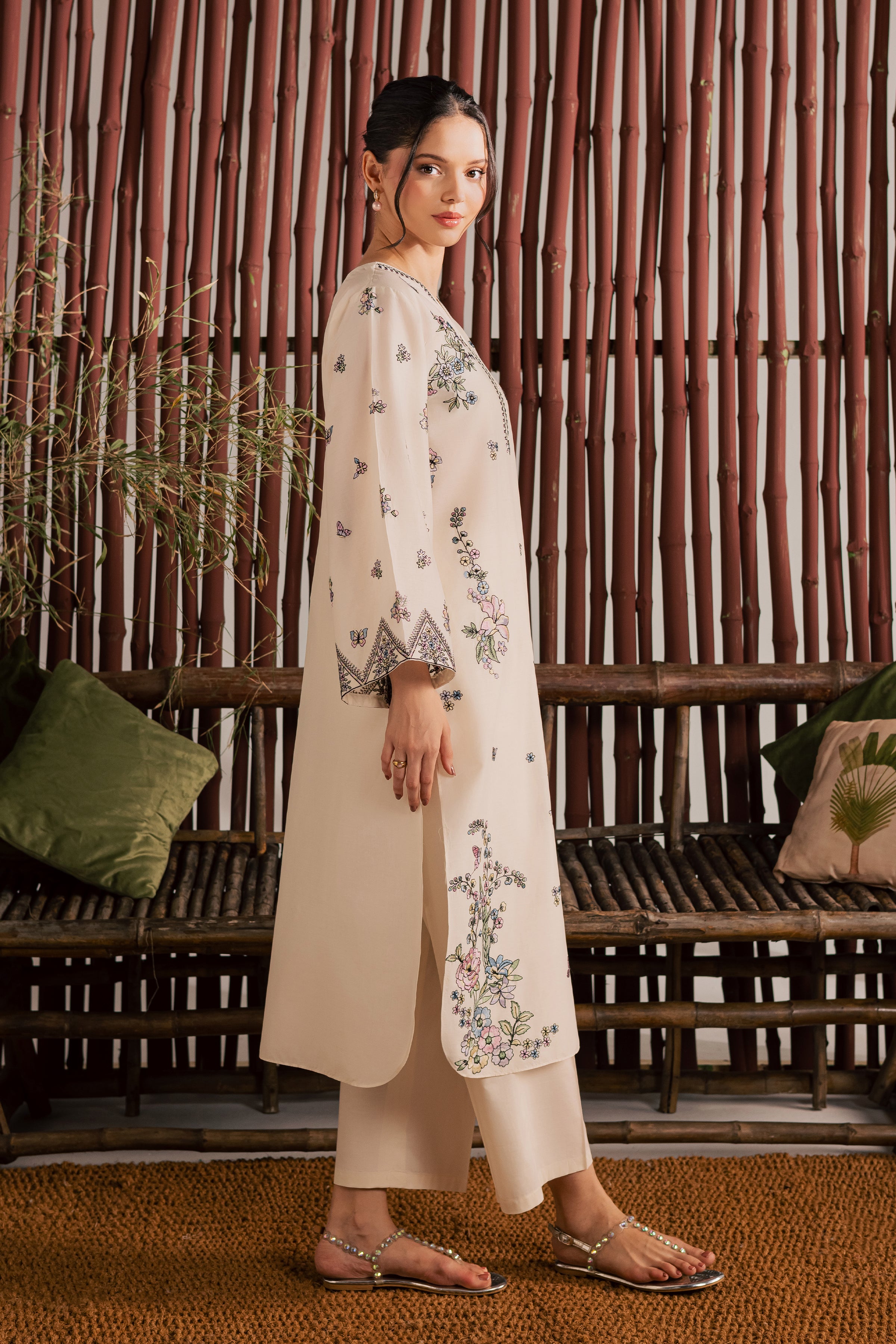  Anne 2Pc - Embroidered Lawn Dress EverydayEdit26  BATIK   XS / White Swan / Pima Lawn-S / White Swan / Pima Lawn-M / White Swan / Pima Lawn-L / White Swan / Pima Lawn-XL / White Swan / Pima Lawn