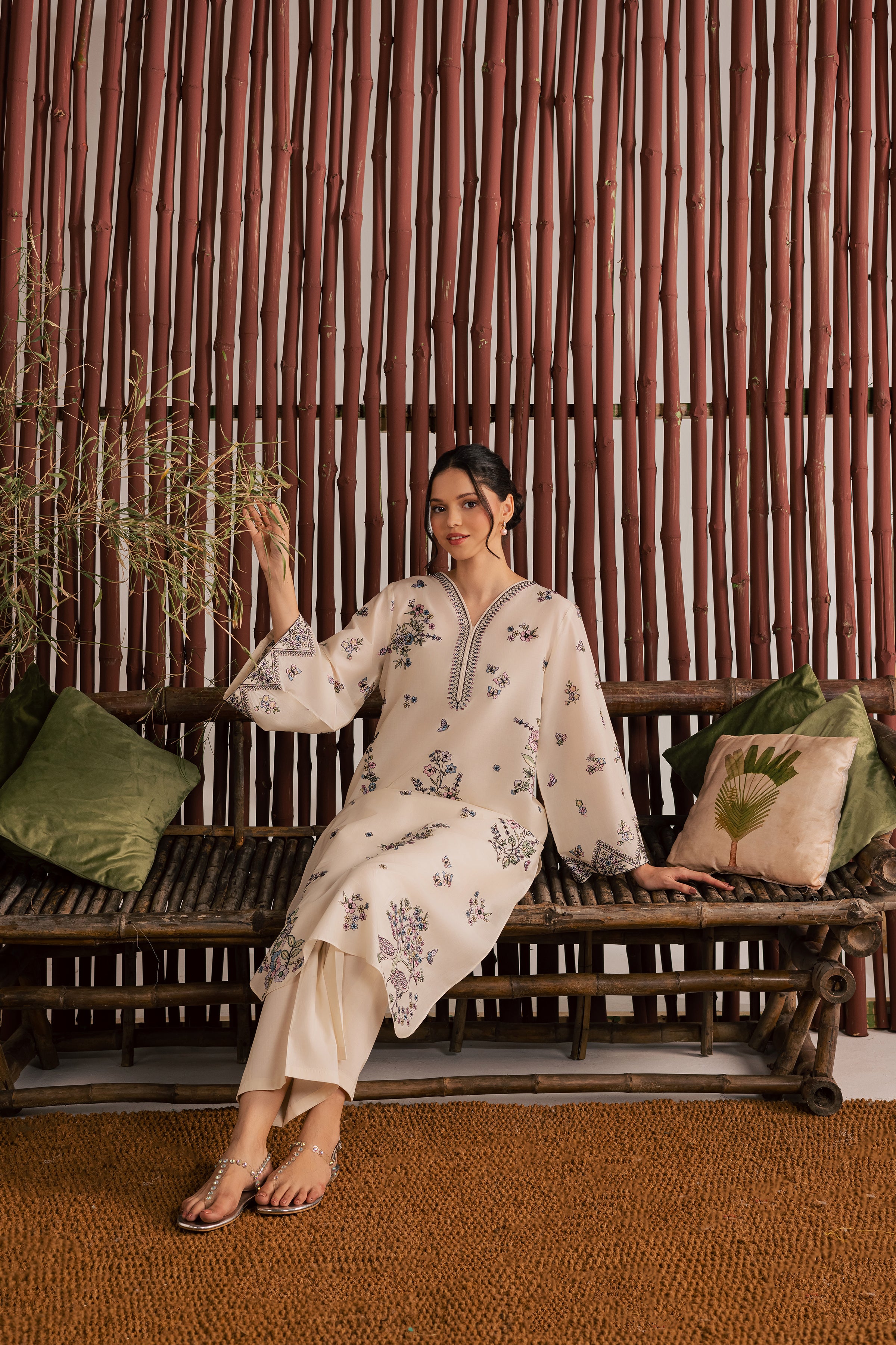  Anne 2Pc - Embroidered Lawn Dress EverydayEdit26  BATIK   XS / White Swan / Pima Lawn-S / White Swan / Pima Lawn-M / White Swan / Pima Lawn-L / White Swan / Pima Lawn-XL / White Swan / Pima Lawn