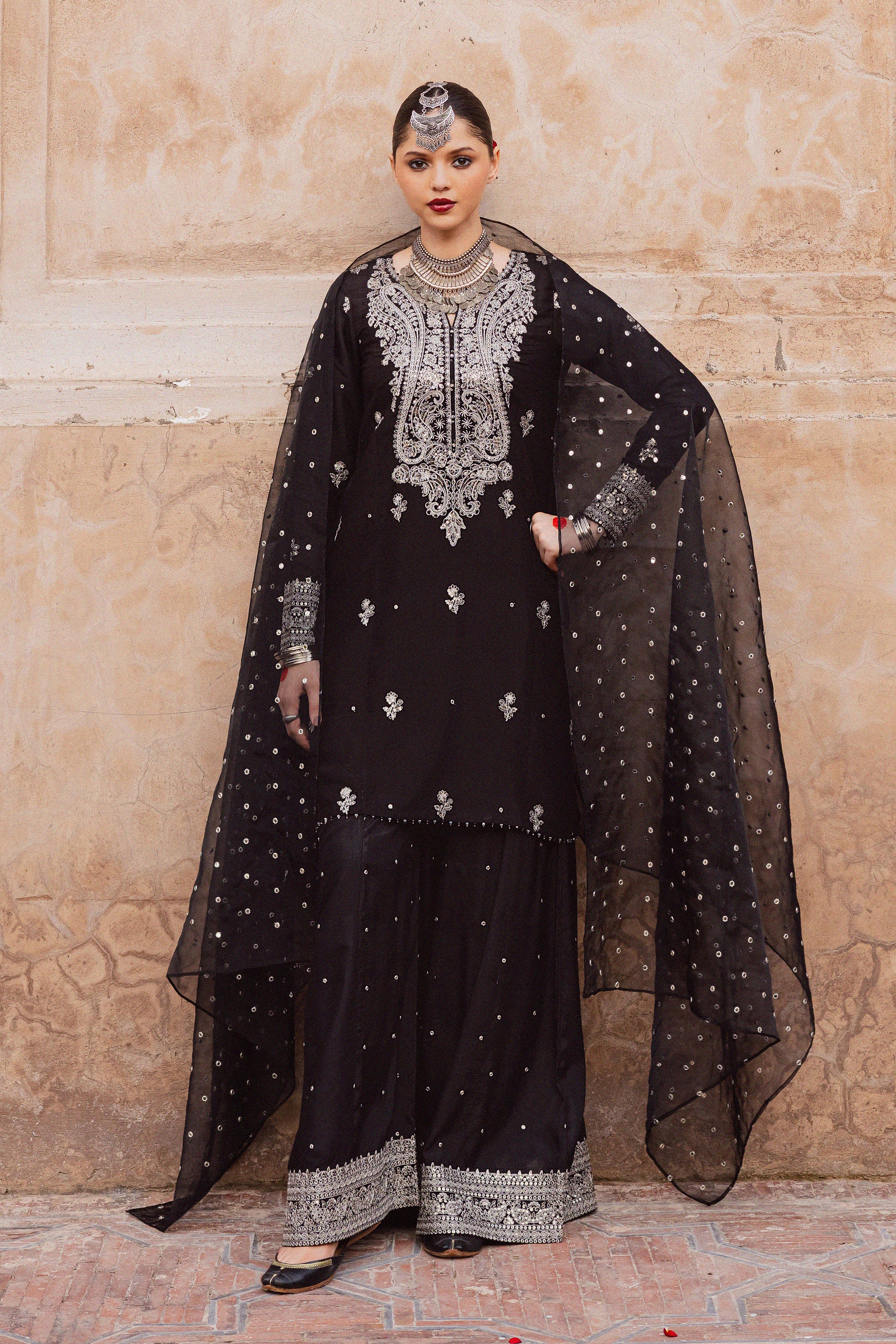  Arbish 3Pc - Festive Luxe Pret BATIKLuxePRET  BATIK   XS / Black / Raw Silk-S / Black / Raw Silk-M / Black / Raw Silk-L / Black / Raw Silk-XL / Black / Raw Silk