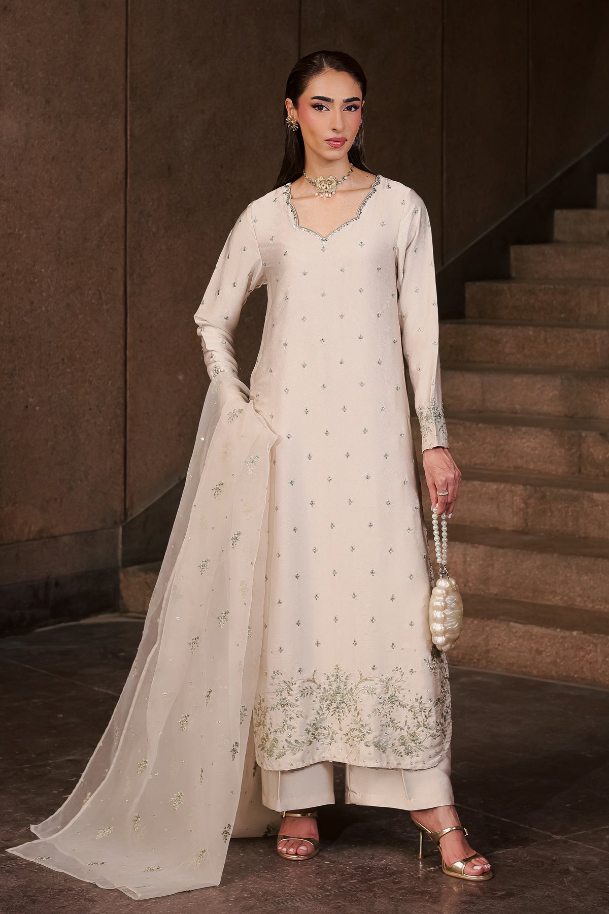 Ardo 3Pc - Festive Luxe Pret BATIKLUXESEP26  BATIK   XS / Pearl White / Textured Grip