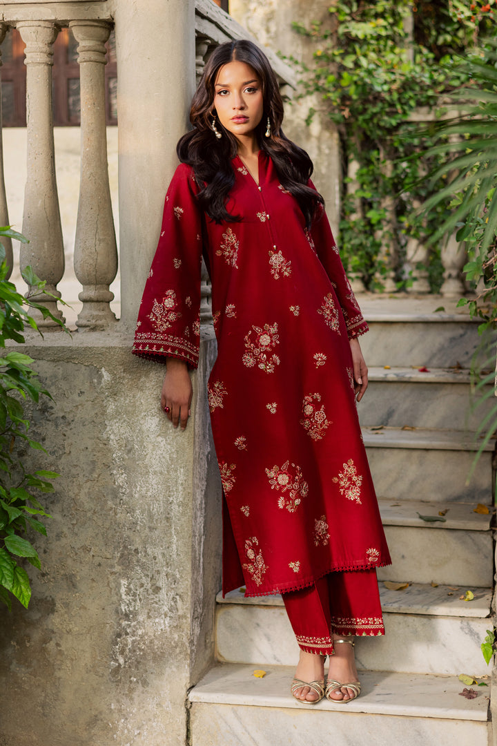  Arisu 2Pc - Embroidered Khaddar Dress BATIK WINTER PRET 2025  BATIK   XS / Ruby / Khaddar-S / Ruby / Khaddar-M / Ruby / Khaddar-L / Ruby / Khaddar-XL / Ruby / Khaddar