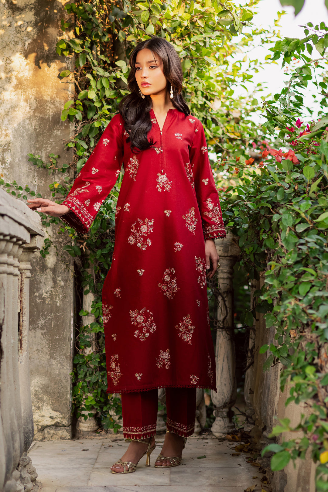  Arisu 2Pc - Embroidered Khaddar Dress BATIK WINTER PRET 2025  BATIK   XS / Ruby / Khaddar-S / Ruby / Khaddar-M / Ruby / Khaddar-L / Ruby / Khaddar-XL / Ruby / Khaddar