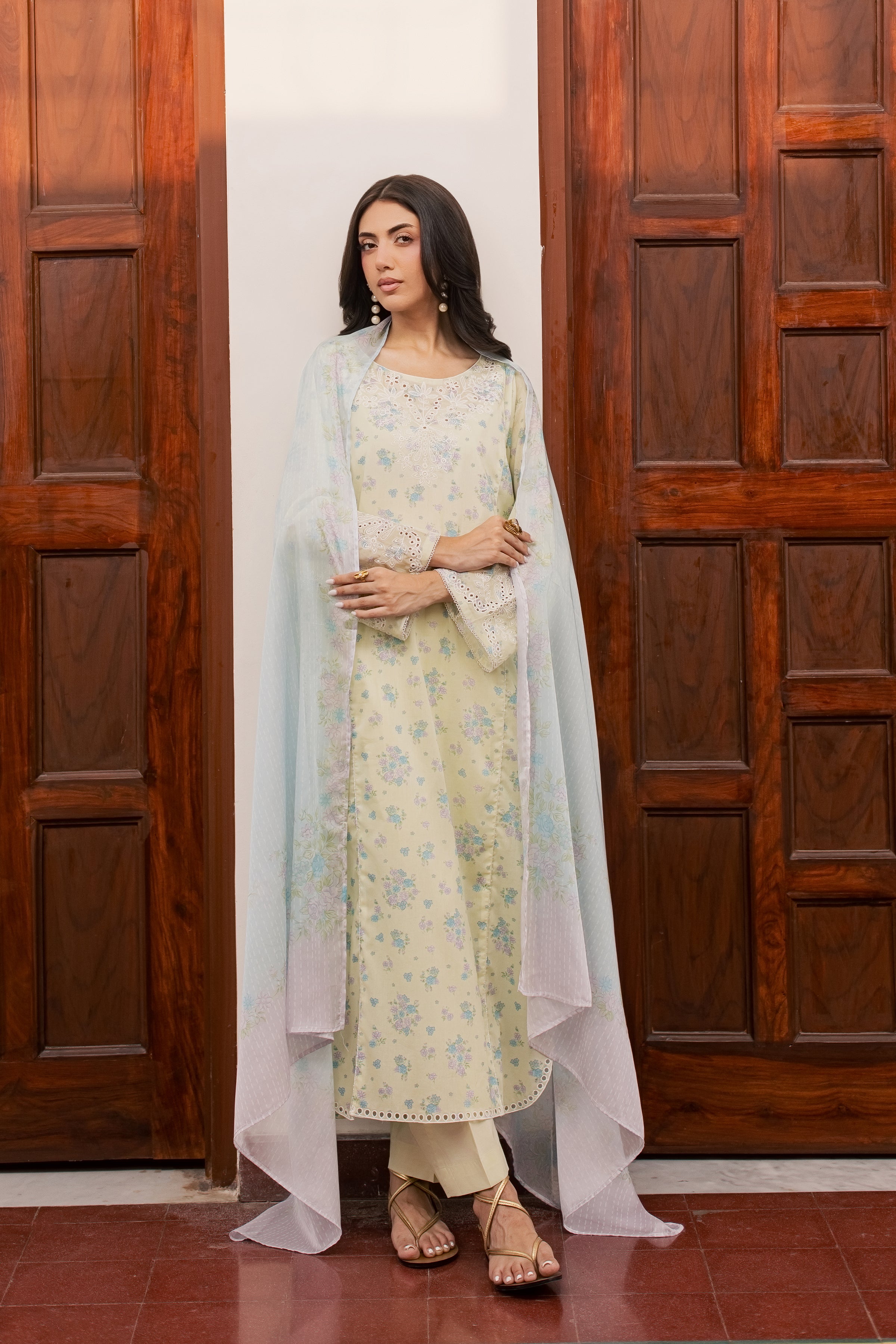  Armeen 3Pc - Printed Lawn Dress BATIKSS26  BATIK   XS / Lemon Yellow / Lawn-S / Lemon Yellow / Lawn-M / Lemon Yellow / Lawn-L / Lemon Yellow / Lawn-XL / Lemon Yellow / Lawn