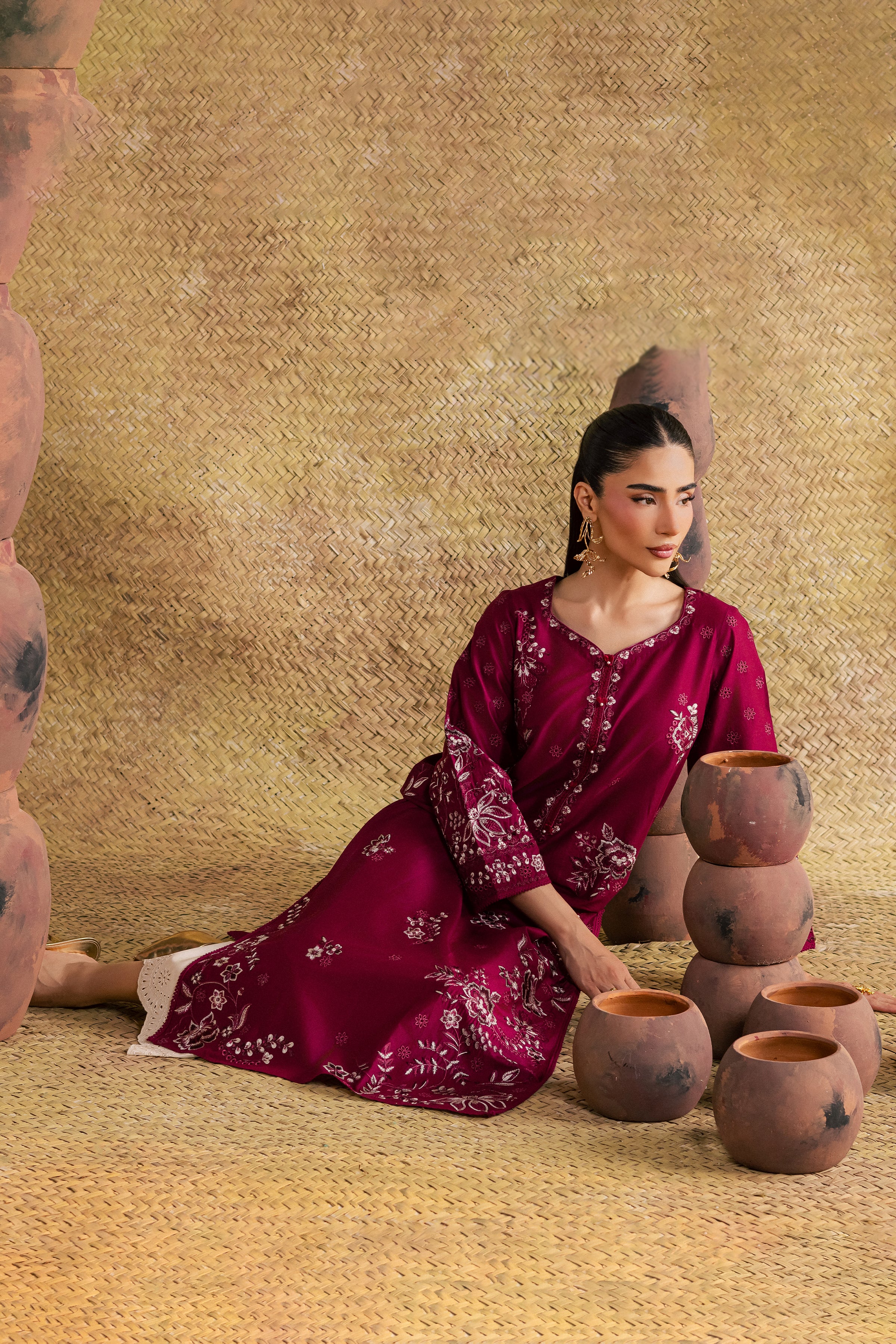  Aryaam 2Pc - Festive Eid Pret BATIKSS26  BATIK   XS / Burgundy / Pima Lawn-S / Burgundy / Pima Lawn-M / Burgundy / Pima Lawn-L / Burgundy / Pima Lawn-XL / Burgundy / Pima Lawn