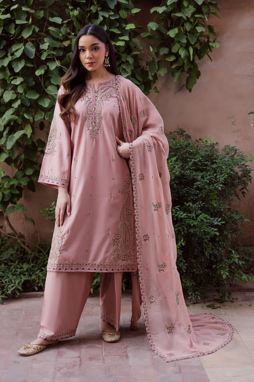  Arzu 3Pc - Embroidered Karandi Dress BATIK WINTER PRET 2025  BATIK   XS / Lilac Pink / Karandi-S / Lilac Pink / Karandi-M / Lilac Pink / Karandi-L / Lilac Pink / Karandi-XL / Lilac Pink / Karandi