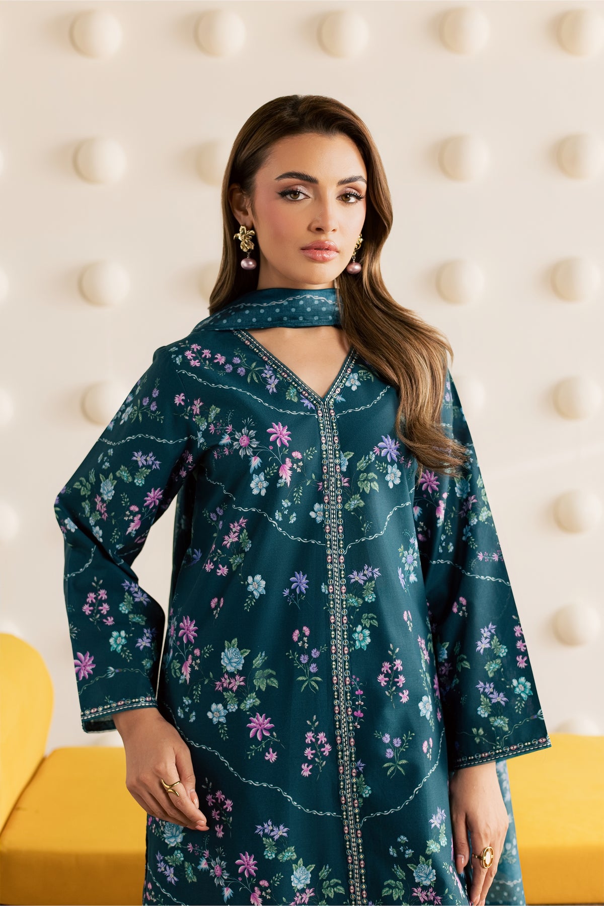 Aswa 3Pc - Embroidered Cambric Pret PRETAW2026  BATIK   XS / Teal / Cambric