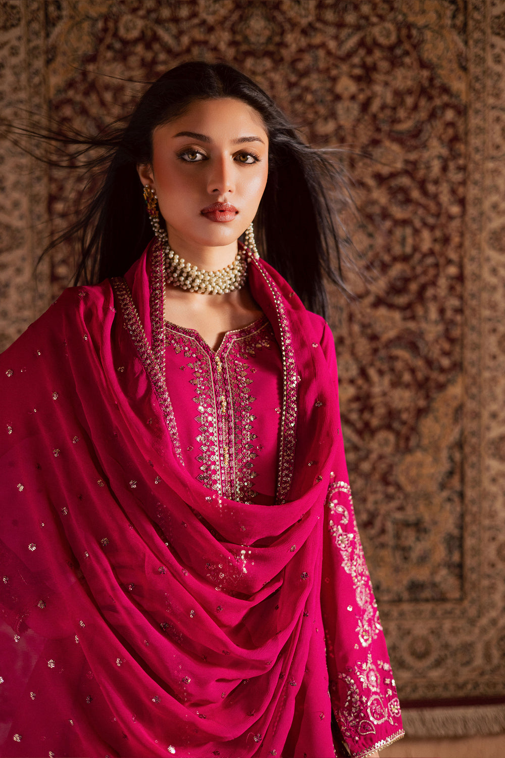  Atishi Gulabi 3Pc - Festive Luxe Pret BATIKSTUDIO2025  BATIK   S / Fuschia Pink / Georgette-M / Fuschia Pink / Georgette-L / Fuschia Pink / Georgette