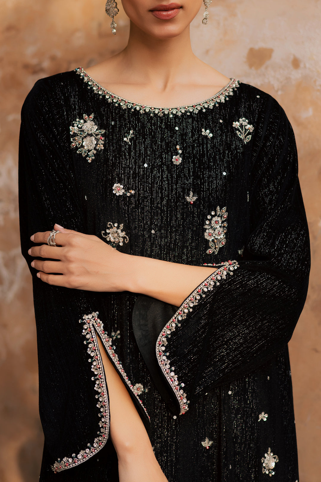  Ava 2Pc - Velvet Formal Dress BATIKstudio  BATIK   S / Black / Velvet-M / Black / Velvet-L / Black / Velvet