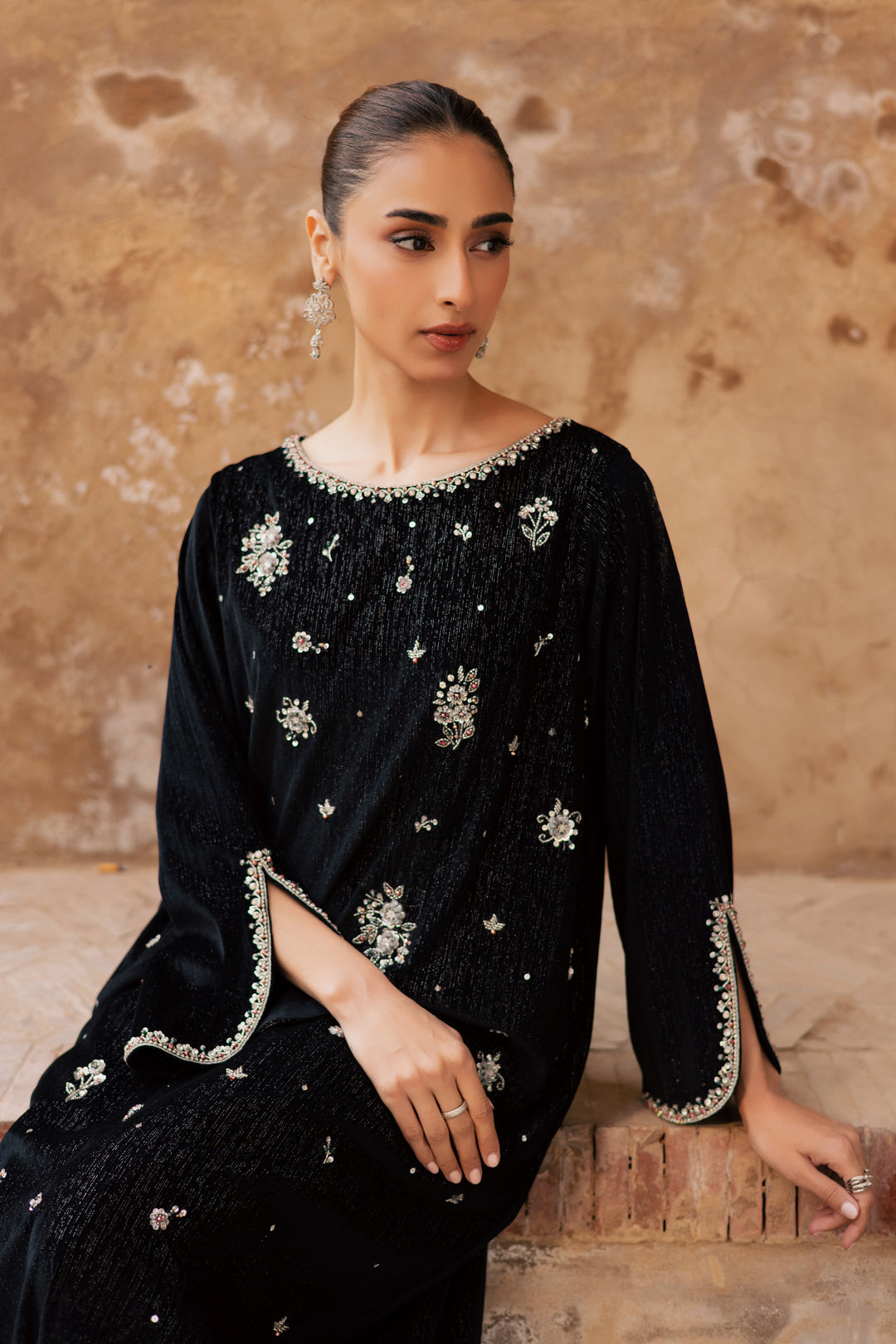  Ava 2Pc - Velvet Formal Dress BATIKstudio  BATIK   S / Black / Velvet-M / Black / Velvet-L / Black / Velvet