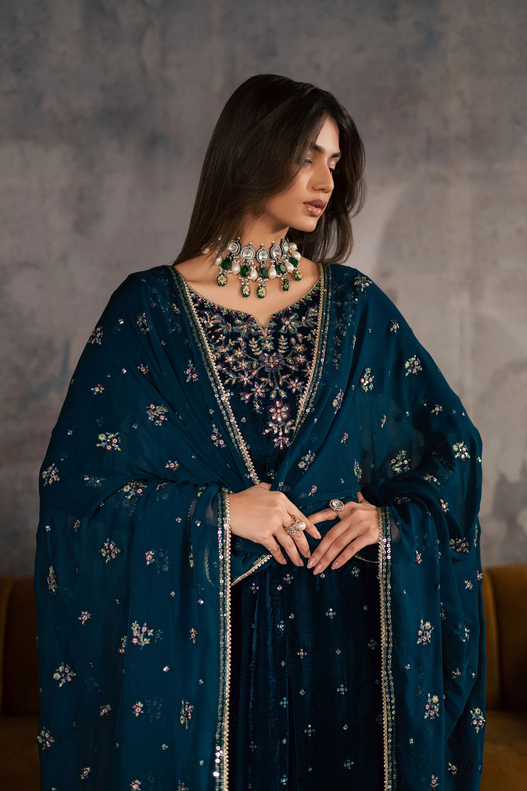  Ayra 3Pc - Velvet Formal Dress BATIKstudio  BATIK   S / Royal Green / Velvet-M / Royal Green / Velvet-L / Royal Green / Velvet