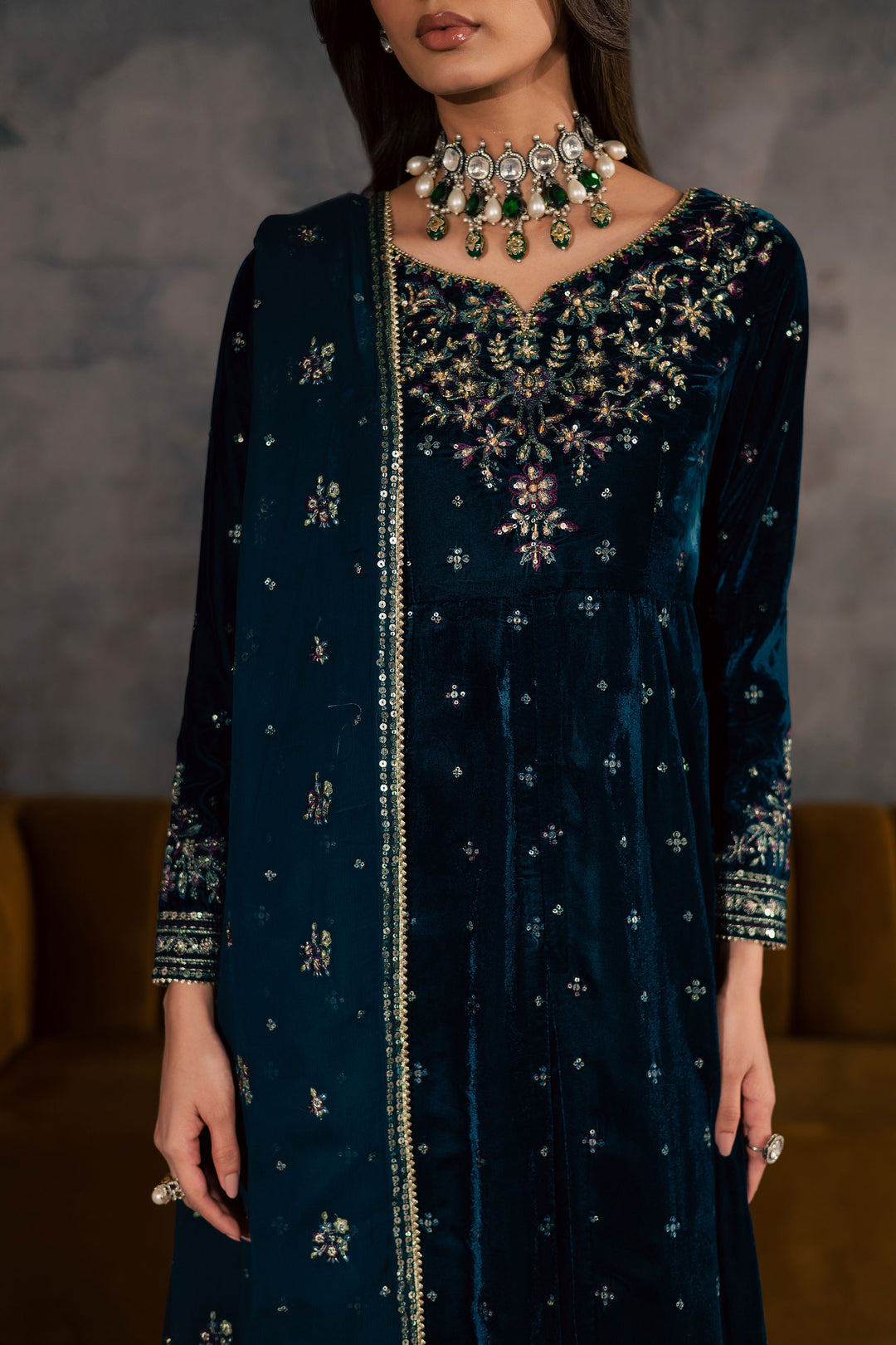  Ayra 3Pc - Velvet Formal Dress BATIKstudio  BATIK   S / Royal Green / Velvet-M / Royal Green / Velvet-L / Royal Green / Velvet