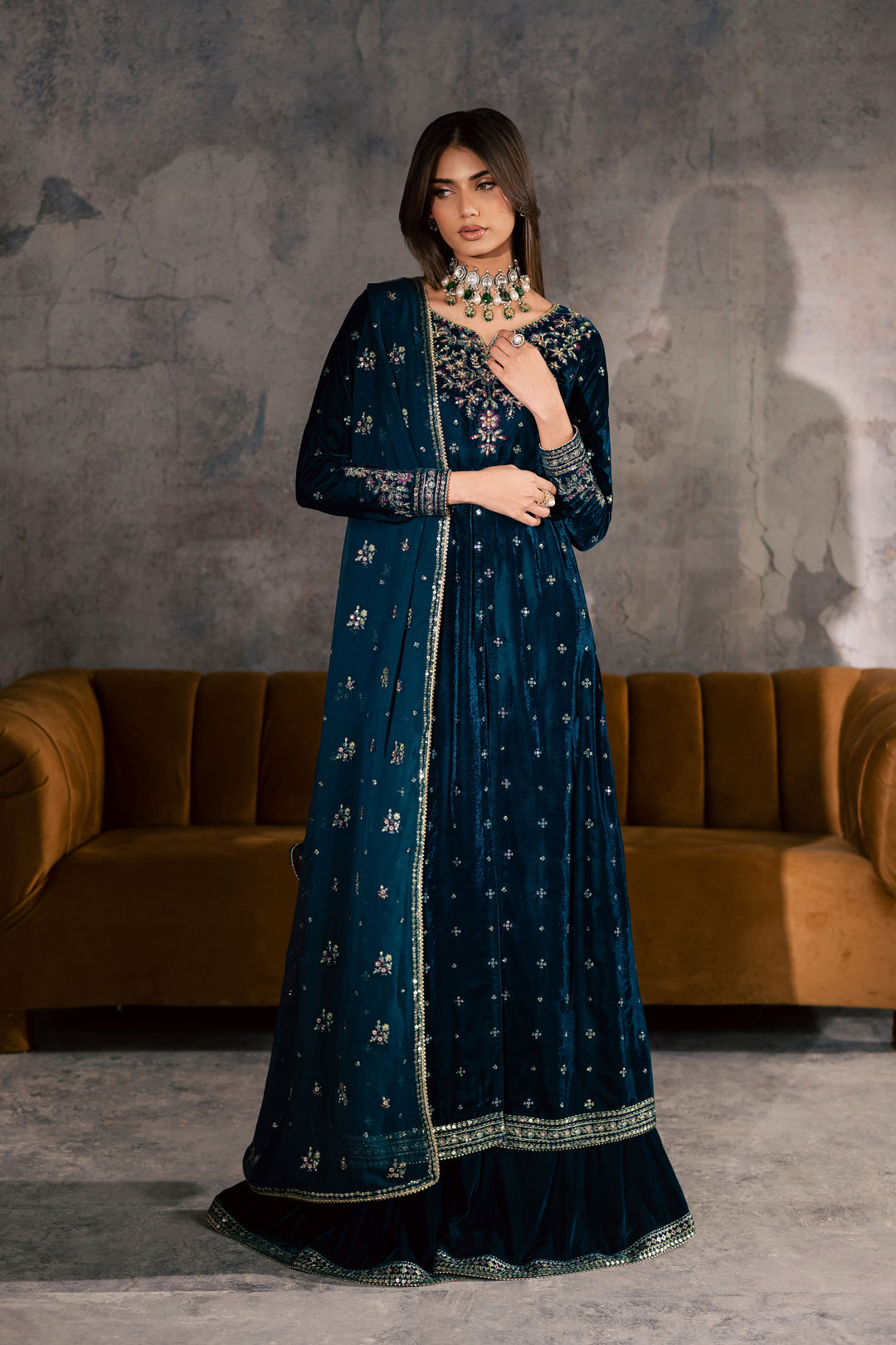  Ayra 3Pc - Velvet Formal Dress BATIKstudio  BATIK   S / Royal Green / Velvet-M / Royal Green / Velvet-L / Royal Green / Velvet