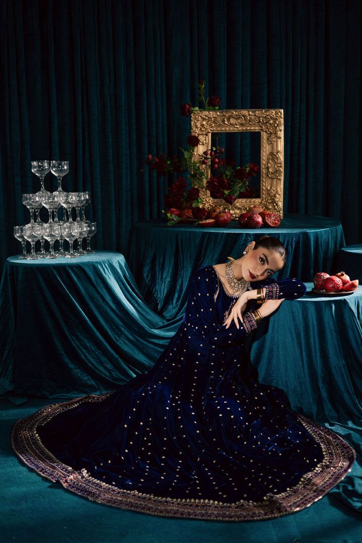  Azra 3Pc - Velvet Formal Dress BATIKstudio  BATIK   S / Royal Blue / Velvet-M / Royal Blue / Velvet-L / Royal Blue / Velvet