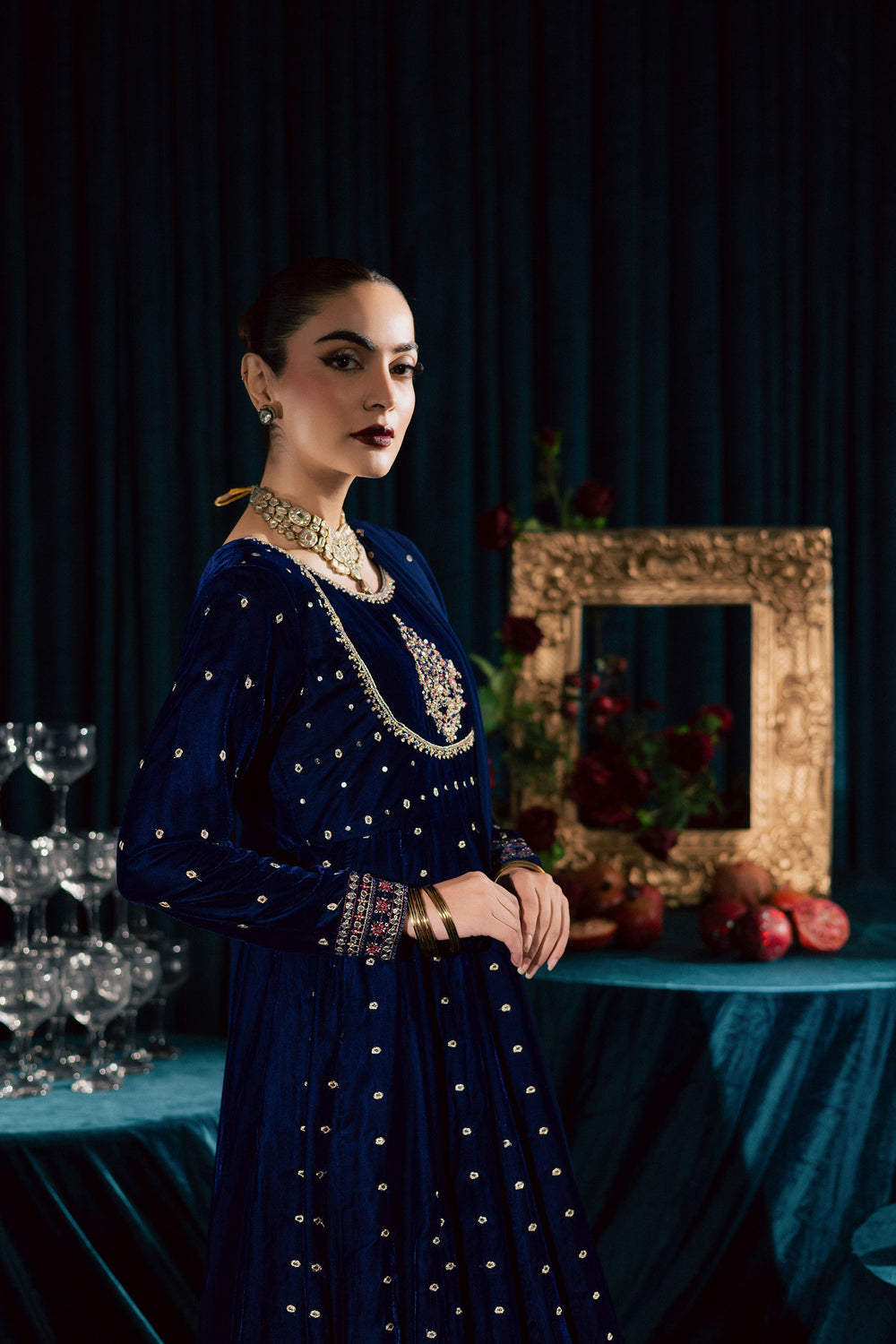  Azra 3Pc - Velvet Formal Dress BATIKstudio  BATIK   S / Royal Blue / Velvet-M / Royal Blue / Velvet-L / Royal Blue / Velvet